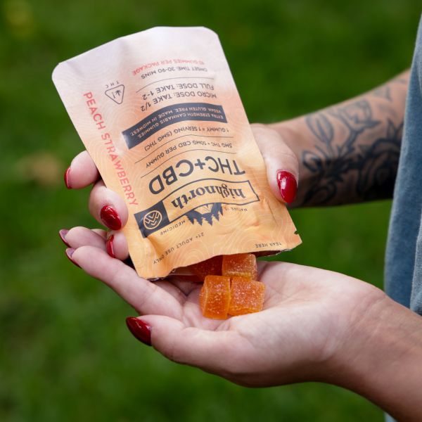 THC CBD gummies peach strawberry